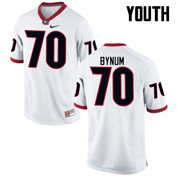 Georgia Bulldogs Youth Aulden Bynum #70 White Stitched College UGA Football Jersey 23XA018LP